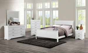 English Elm Transitional White Chest Solid Wood Dovetail Drawers Nickel Pulls Bedroom Storage B2741P372711