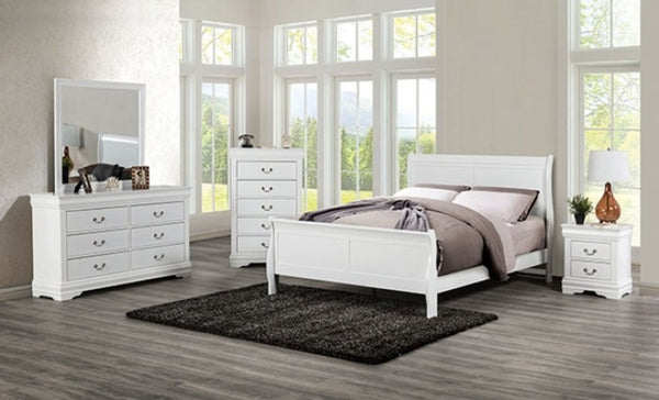 English Elm Transitional White Chest Solid Wood Dovetail Drawers Nickel Pulls Bedroom Storage B2741P372711