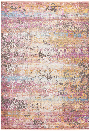 Unique Loom Deepa Arte Machine Made Floral / Botanical Rug Multi, Ivory/Gray/Pink/Violet/Orange/Light Blue/Yellow 6' 1" x 8' 10"
