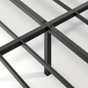 English Elm Walnut Queen Floating Bed Frame with LED Lights, Wavy Headboard, Built-In Charging Station, 1000LB Capacity W1820P329697