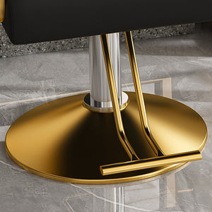 English Elm Hydraulic Salon Chair 360° Swivel Professional Barber Stylist Seat with Pump, PU Leather Comfort W2700P318173