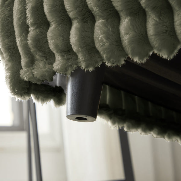 English Elm Plush Corduroy Ottoman with High-Density Sponge and Solid Wood Frame for Living Room & Office Seating Green W1885P346914