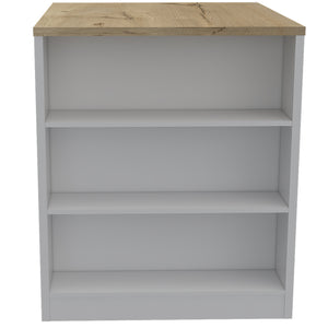 English Elm Alameda Modern Kitchen Island with Three Concealed Drawers, Multicolor Particle Board, 36.2" Top B128S00130
