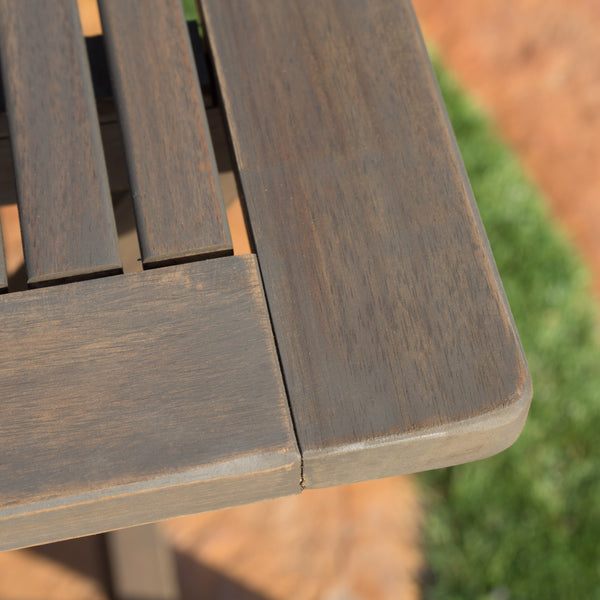 English Elm Christopher Knight Home® - POSITANO Acacia Wood 43.5" Foldable Outdoor Dining Table — Weather-Resistant Seating for Four, Portable Grey 59327.00GRY