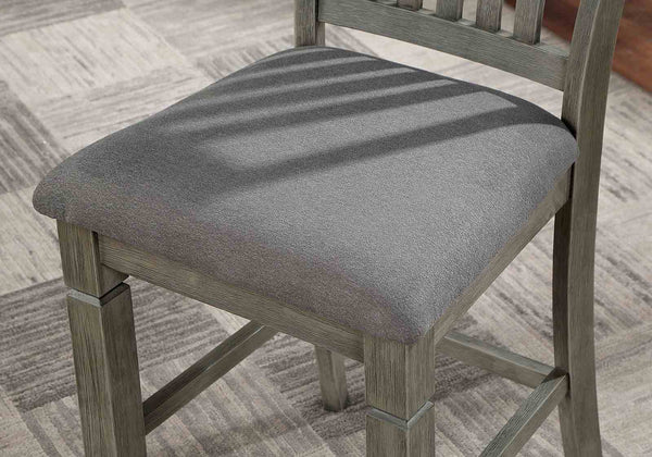 English Elm Transitional Westerham Arm Chair Set of 2 — Dark Cherry wood, upholstered comfort, gold-capped legs elegance Gray,Light Gray 42 L x 18 W x 12 H B2741P409556