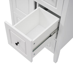 English Elm Christopher Knight Home® - 24 Freestanding Retro Bathroom Vanity with Ceramic Sink, Soft-Close Cabinet & Drawers, Painted MDF Finish White N759P292551K