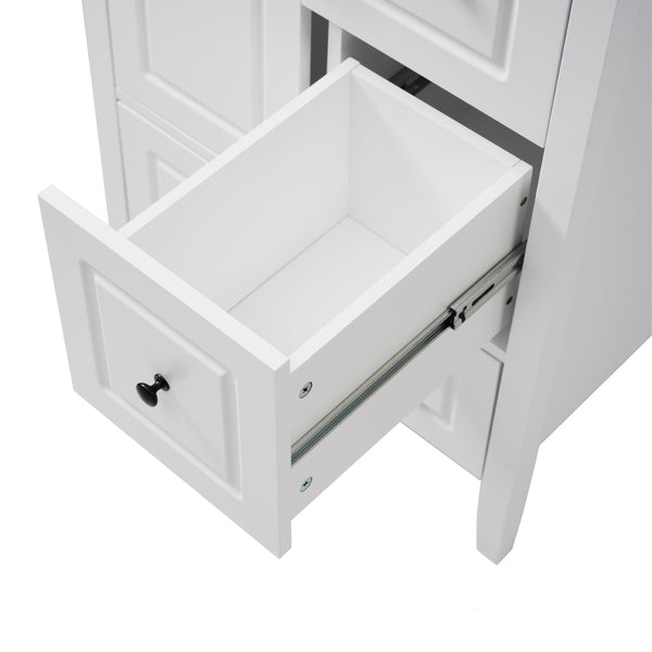 English Elm Christopher Knight Home® - 24 Freestanding Retro Bathroom Vanity with Ceramic Sink, Soft-Close Cabinet & Drawers, Painted MDF Finish White N759P292551K