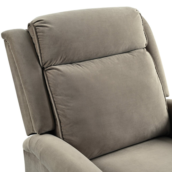 English Elm Christopher Knight Home® - 360° Swivel Recliner Plush Velvet Manual Rocker with Infinite Recline Support for Living Room Comfort Light Brown N763P202666F