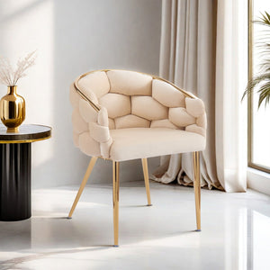 Christopher Knight Home® - Noble House - - Luxury Handmade Accent Chair With Gold Legs, Modern Velvet Armchair For Living Room And Bedroom