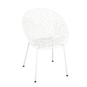 English Elm Christopher Knight Home® - Neiman Outdoor Dining Chair Set of 2 with Weather-Resistant Iron Frame and Perforated Diamond Design White N775P256374W