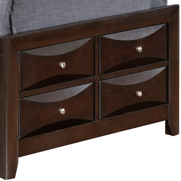 English Elm Marilla Modern Full Storage Bed with Dovetailed Drawers, Real Wood Veneer, Molded Beveled Fronts Cappuccino 23 L x 42 W x 4 H B078S00196