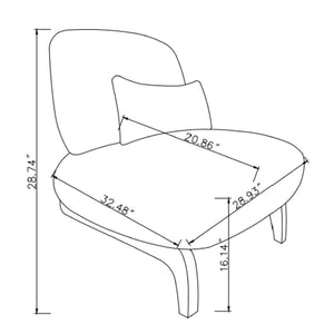 English Elm Modern Plush Accent Chair Heavily Padded Seat with Pillow for Living Room or Office W2085P381045
