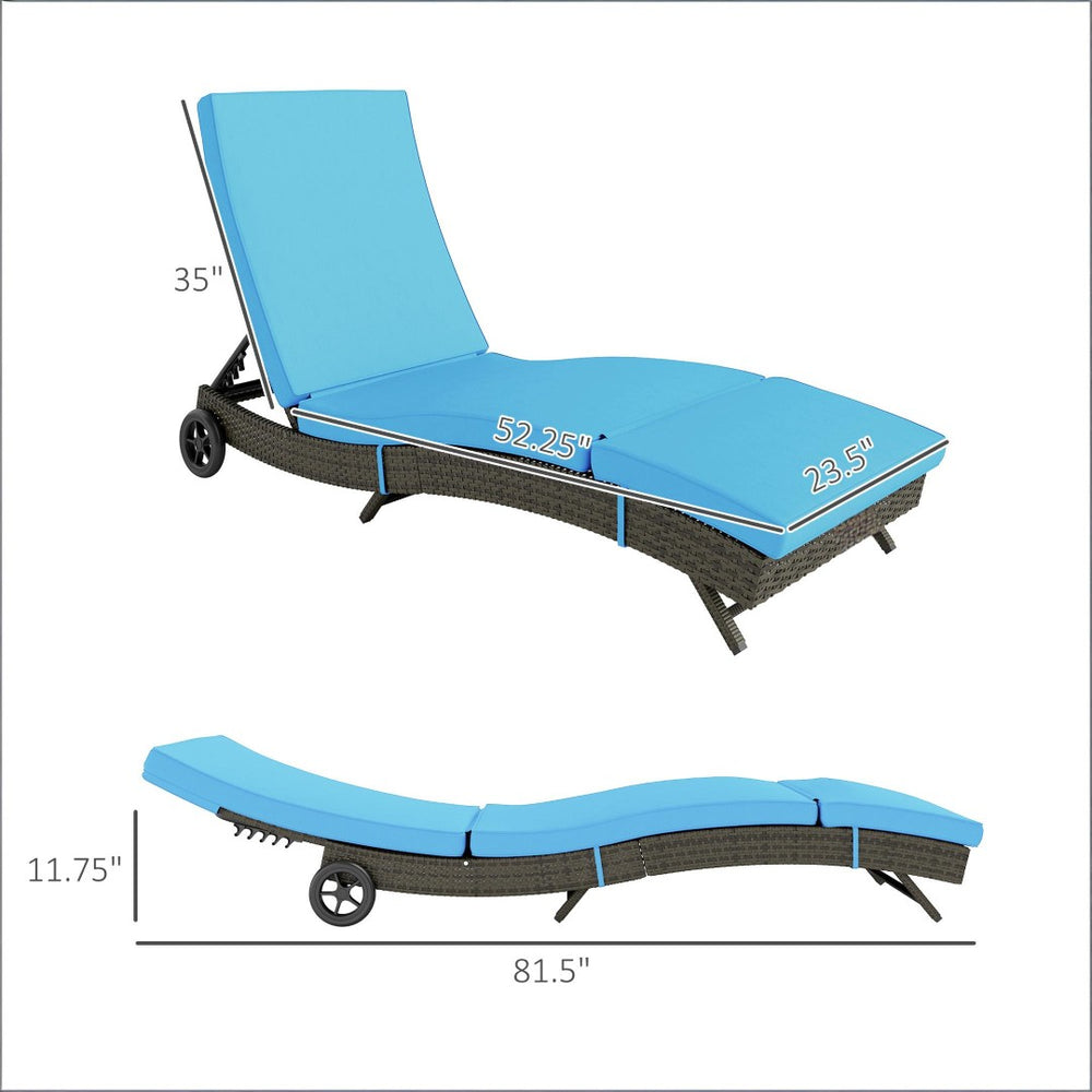 English Elm Outdoor Wicker Chaise Lounge with Pe Rattan Body Contouring Five Position Recline T3971P445370