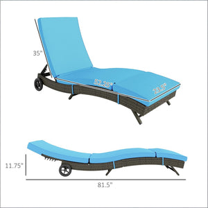 English Elm Outdoor Wicker Chaise Lounge with Pe Rattan Body Contouring Five Position Recline T3971P445370