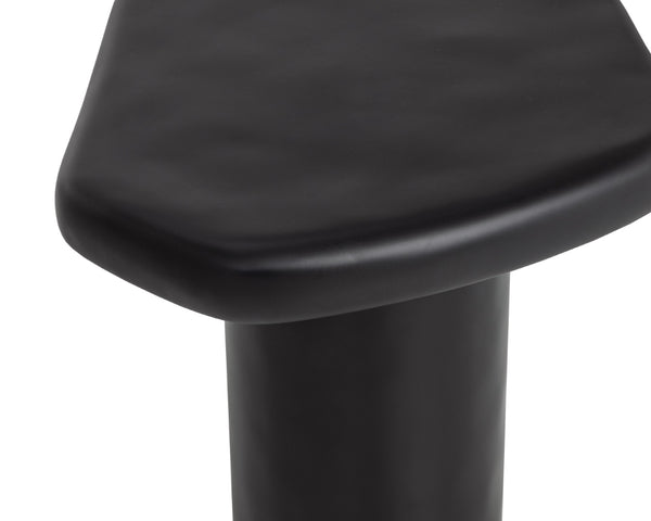 Sunpan DETTI End Table - Sculptural Matte Black Concrete Accent Piece for Modern Living Spaces & Patios 112618
