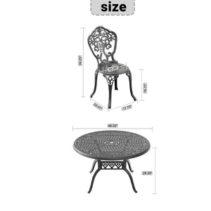 English Elm 7-Piece All-Weather Cast Aluminum Dining Set With Black Frame For Stylish Outdoor Gatherings W1710S00230