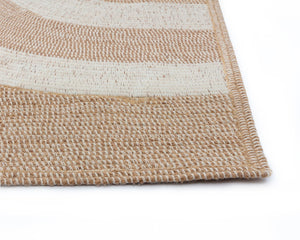 Sunpan DERBY Hand-Woven Rug in Sand & Cream - Elegant Crescent Design for Indoor & Outdoor Spaces, 10' x 14' 109332