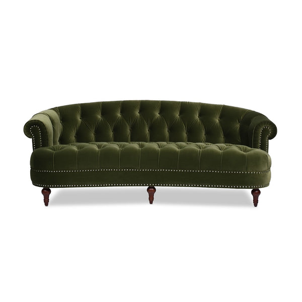 English Elm La Rosa Chesterfield Sofa Tufted Velvet Nailhead Trim Victorian Parlor Style B2719P238191