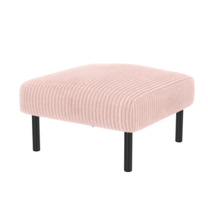 English Elm UNITED Corduroy Ottoman Footstool with Sturdy Frame, Soft Padded Seat, Versatile Living Room Stool Pink W1568P307253