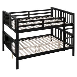 English Elm Full Over Bunk Bed Solid Pine Frame White Finish Converts to Two Beds LT000203AAP-2