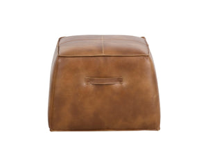 Sunpan ASPEN Ottoman - Vintage Tobacco Tan Faux Leather with Grey Accents for Stylish Living Spaces 102832V