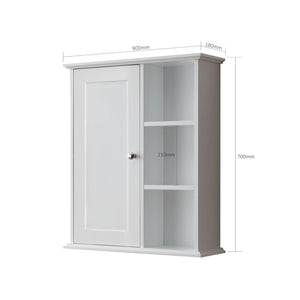 English Elm 23.6" Grey Mdf Wall Cabinet Soft Close Doors Compact Bathroom Storage Organizer White W2704P264361