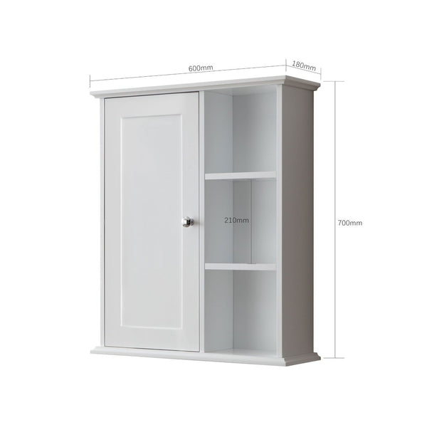 English Elm 23.6" Grey Mdf Wall Cabinet Soft Close Doors Compact Bathroom Storage Organizer White W2704P264361