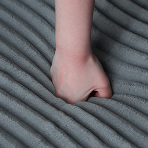 English Elm 112.99"Cloud Plush Corduroy Sectional Sofa with L-Shape Chaise, Modular Deep-Seat Comfort, No Assembly Grey W3276S00010