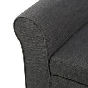 English Elm Christopher Knight Home® - HAYES Storage Ottoman Bench with Roll Arms and PU Leather Upholstery, Built-In Hidden Seat Storage, Birch Wood Legs Gray 57735.00GAY