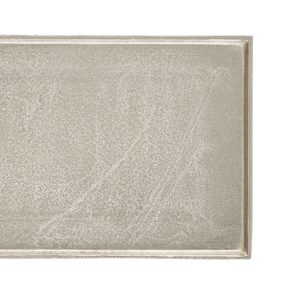 Boyles Silver C Table - Modern Antique Silver Side Table with Wavy Black Iron Base for Chic Spaces