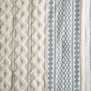 English Elm Cotton Imani Printed Chenille Comforter Set Full/Queen – 100% Cotton, OEKO-TEX, Tufted Geometric Design, Machine Washable B035128793