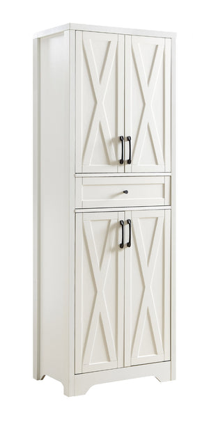 English Elm 66" Modular Wall Unit with Tempered Glass Shelving and Warm Wood Veneer Finish White W1162P313310