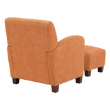 OSP Home Furnishings Aiden Chair & Ottoman Herringbone  Orange