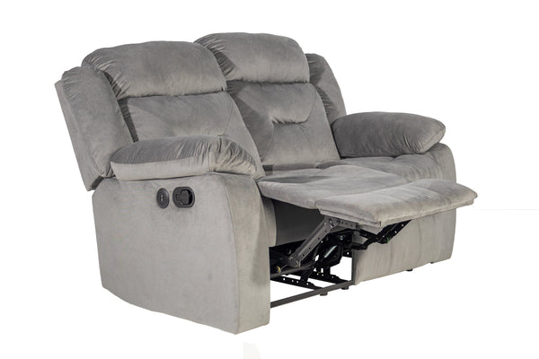 English Elm Recliner Velvet Tufted Loveseat with Manual Side Handle, Plush Arm Pillows for Ultimate Comfort and Style DARK GREY 59 L x 31 W x 26 H B089P240506