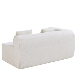 English Elm 110" Curved Modular Sectional Sofa Low Profile Foam Cushions for Contemporary Living Almond N767P366011A