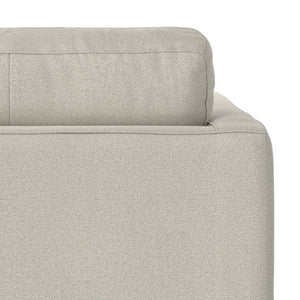 English Elm Morrison Sculptural Mid-century Armchair with Rubberwood Legs and Performance Fabric Cream White B136P420740