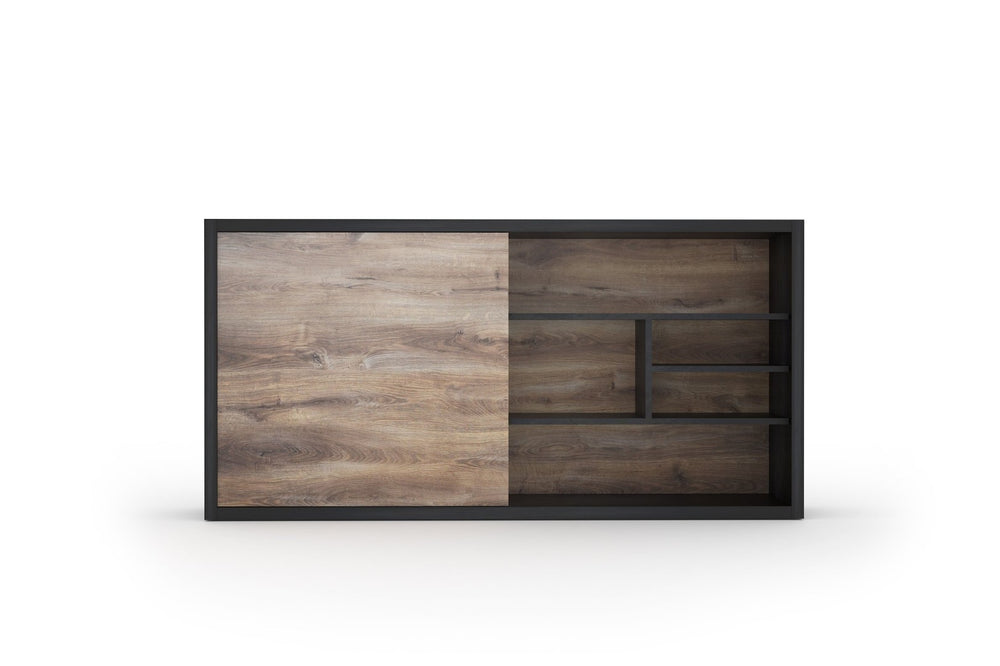 English Elm Ns2806 Wide Oak Bookcase with Six Adjustable Shelves for Home Office Storage W881P411999
