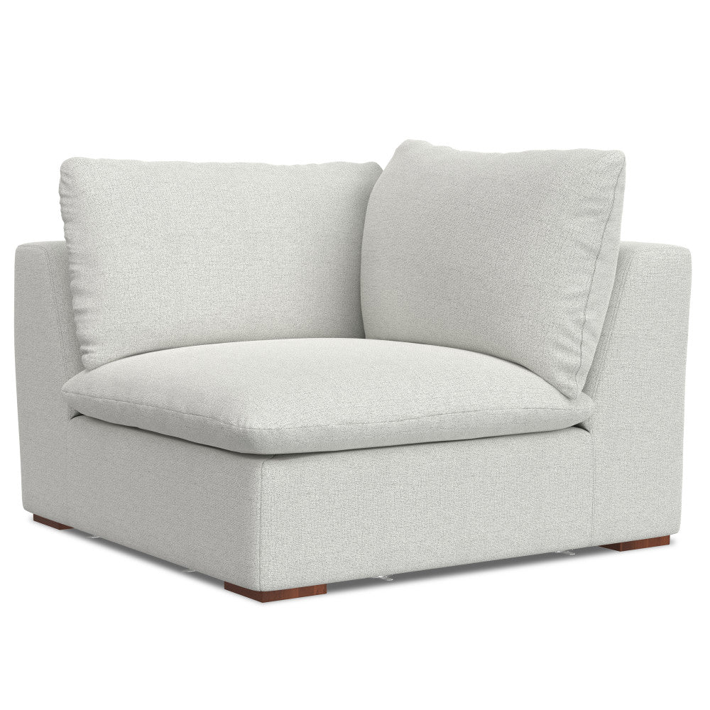 English Elm Jasmine Cloud Grey Corner Sectional Sofa & Ottoman — Handcrafted Performance Fabric, Reversible Cushions (96) B136P199246