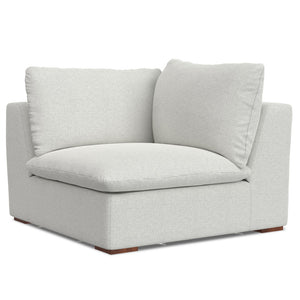 English Elm Jasmine Cloud Grey Corner Sectional Sofa & Ottoman — Handcrafted Performance Fabric, Reversible Cushions (96) B136P199246