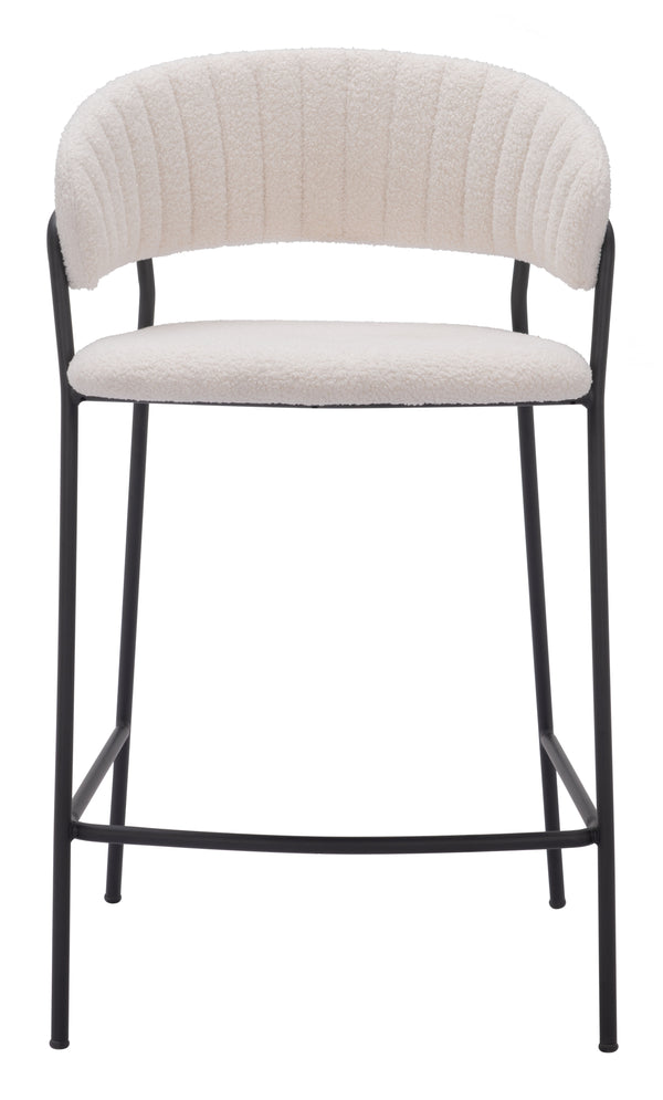 Josephine Counter Stool - Set of 2 Cream 109671 Zuo Modern