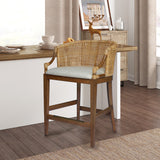 Martha Stewart Playa Transitional Handcrafted Rattan Counter Stool 25" H MT104-0169 Natural