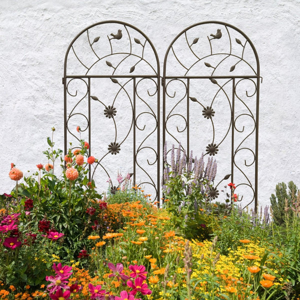 English Elm 4 Pack Tall Steel Garden Trellises Rustproof Powder Coated Climbing Plant Support Outdoor W1586P243845
