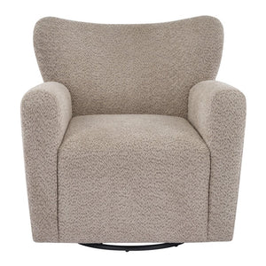 English Elm Modern Bouclé Wingback Swivel Chair with 360 Degree Rotation for Living Room Black,Camel N776P403573M