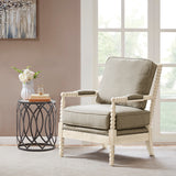 Madison Park Donohue Traditional Accent Arm Chair MP100-1241 Light Grey/Antique Cream