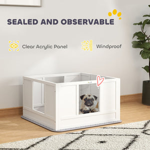 English Elm Pawhut Whelping Box For Small Dogs – Waterproof Pad, Adjustable Entrance & Clear Panels For Comfort W2225P249979-GIGA