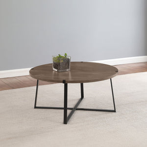 English Elm Heyer Grey Round Coffee Table - Durable, Modern Design For Minimalist & Scandinavian Interiors - 35.5" B062P299801