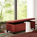 Madison Park Shandra Transitional Tufted Top Soft Close Storage Bench FUR105-0040 Rust Red