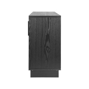 English Elm Christopher Knight Home® - Modern Sideboard 59" Black Storage Cabinet With 4 Doors, Metal Handles - Scandinavian Style Elegance N780P352310B