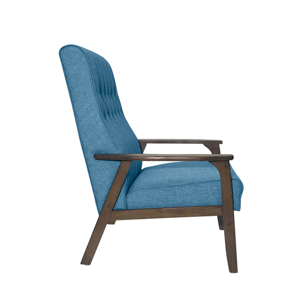 English Elm Christopher Knight Home® - Accent Chair Mid-Century Blue Upholstered Tufted Accent with Rubberwood Frame, Plush 25.75"W x 39"H 66106.00FBLU