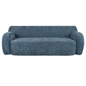 English Elm U_Style Minimalist 81.5" Curved Compression 3-Seater Sofa — Space-Saving Modern Upholstered Design Dark Blue N711P192002C